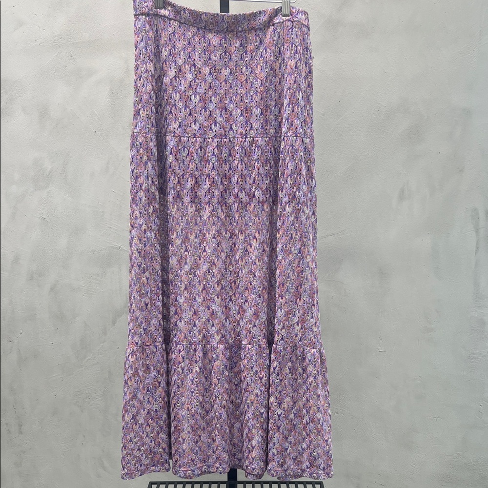 Trina Turk Lavender Floral Maxi Skirt